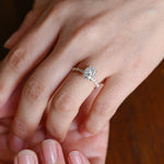 Stunning 1.0 - 2.0 CT Oval Moissanite Engagement Ring with Pave & Hidden Halo Design 4