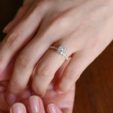 Stunning 1.0 - 2.0 CT Oval Moissanite Engagement Ring with Pave & Hidden Halo Design 4