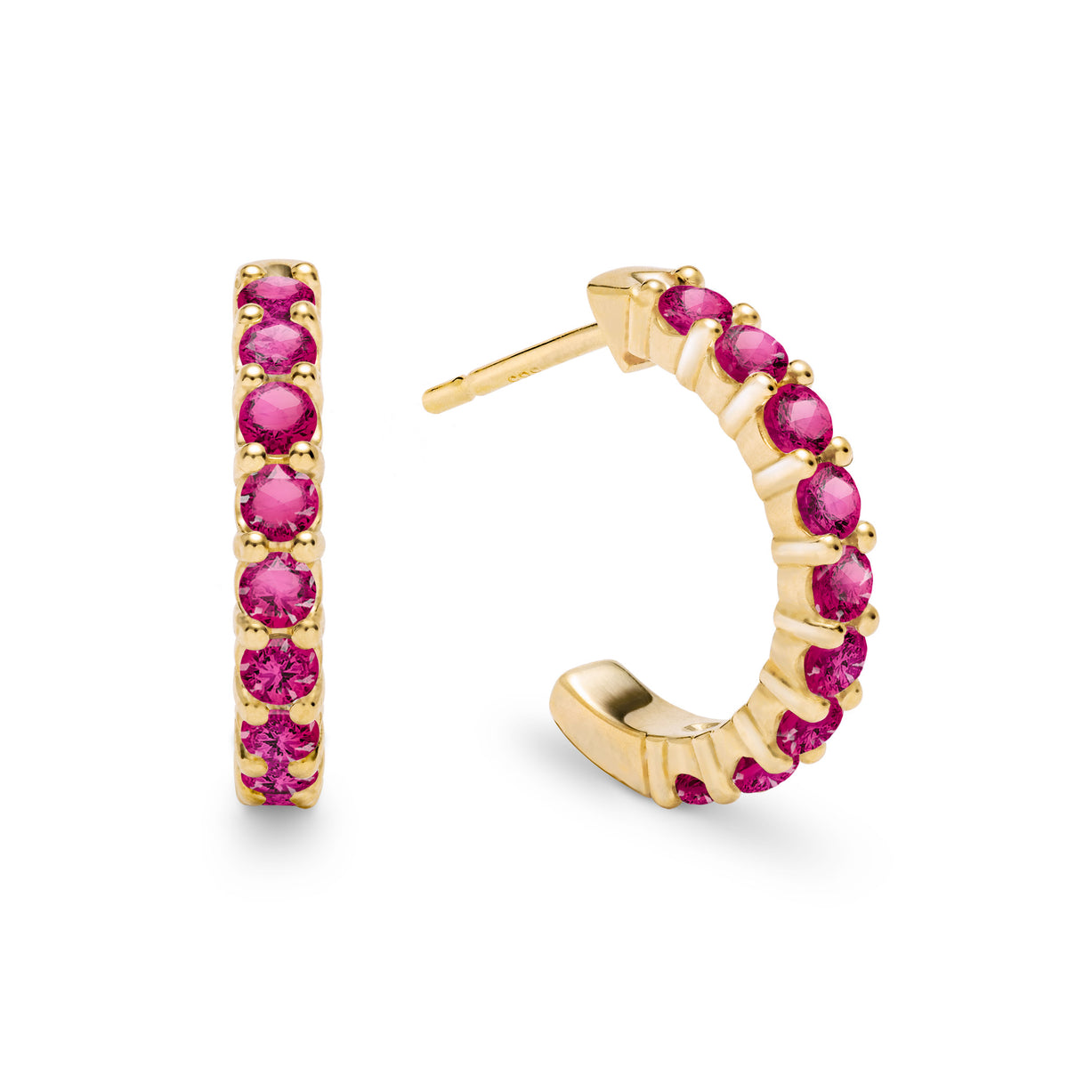 0.27 TCW Round Ruby Lab Made Diamond- July Birthstone Earrings 1