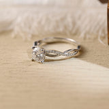 Stunning 2.0 CT Round Moissanite Engagement Ring with Twisted Pave Design 4