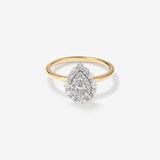 Stunning 0.8 TCW Pear Moissanite Engagement Ring In Cluster Design 1