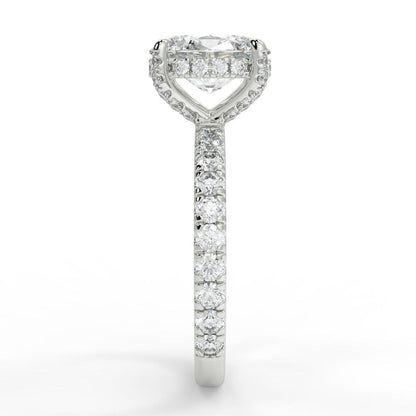 Stunning 2.11 CT Oval Moissanite Engagement Ring with Hidden Halo & Pave Design 7