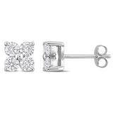Round Cut Cubic Zirconia in 925 Sterling Silver Earrings 2