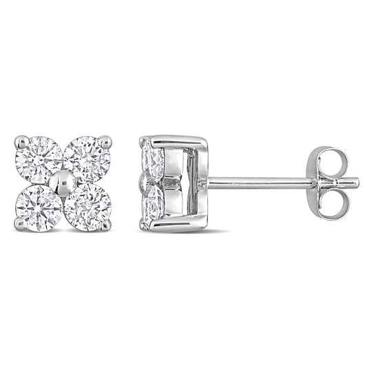 Round Cut Cubic Zirconia in 925 Sterling Silver Earrings 2