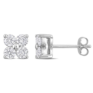 Round Cut Cubic Zirconia in 925 Sterling Silver Earrings