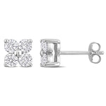 Round Cut Cubic Zirconia in 925 Sterling Silver Earrings 9