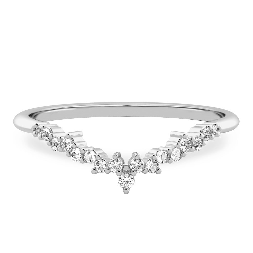 Stunning 0.20 CT Round Moissanite Stones Curved Wedding Bands 1