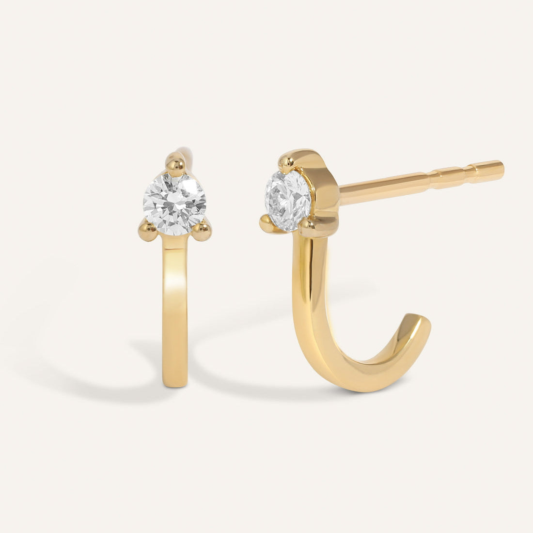 0.10 TCW Round Cut Moissanite Cuff Earrings in Gold 1