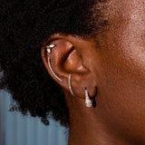 0.20 TCW Round Cut Moissanite Climber Earrings in Gold 8