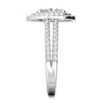 Stunning 0.5 CT Oval Moissanite Stones Engagement Ring In Double Halo & Pave Design 4