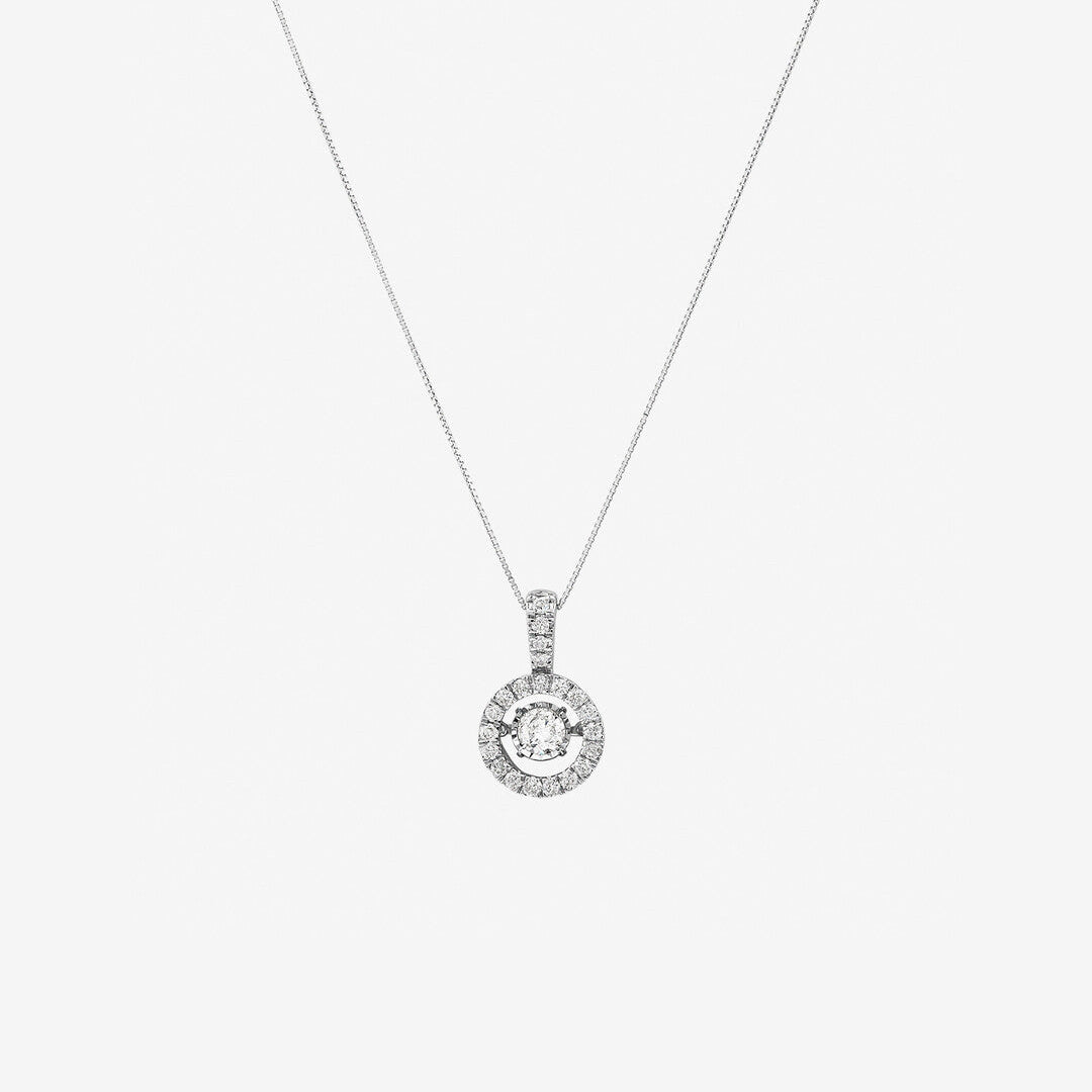 Round Cut Cubic Zirconia in 925 Sterling Silver Necklace 1