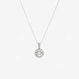 Round Cut Cubic Zirconia in 925 Sterling Silver Necklace 1