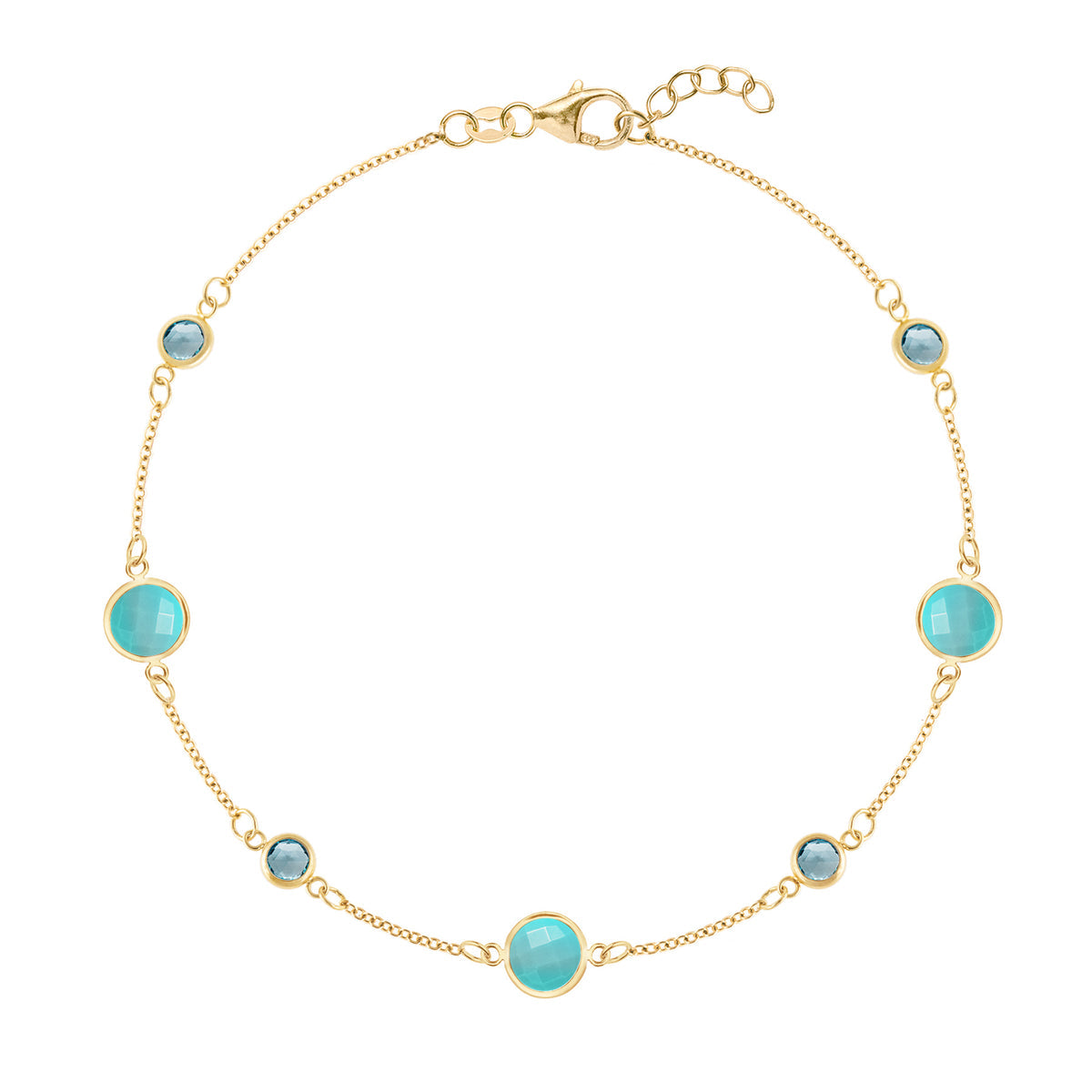 3.7 TCW Round Topaz Lab Made Diamond- December Birthstone Bracelet 1
