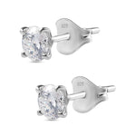 Round Cut Cubic Zirconia in 925 Sterling Silver Earrings 4