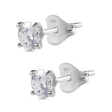 Round Cut Cubic Zirconia in 925 Sterling Silver Earrings 4