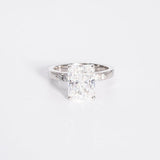 Stunning 3.0 CT Radiant Cut Moissanite Engagement Ring with Pave Design 1