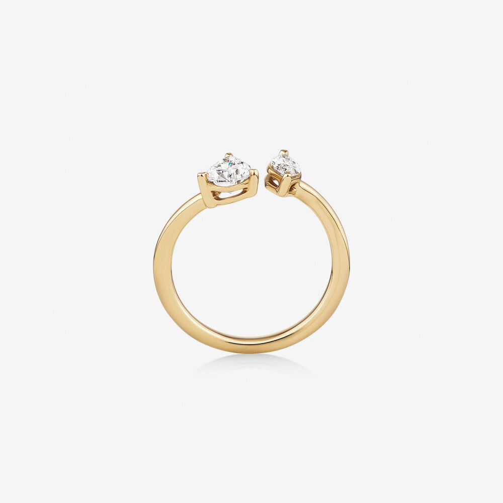 Stunning 0.90 CT Pear & Marquise Moissanite Engagement Ring With Open Band Design 2
