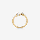 Stunning 0.90 CT Pear & Marquise Moissanite Engagement Ring With Open Band Design 2