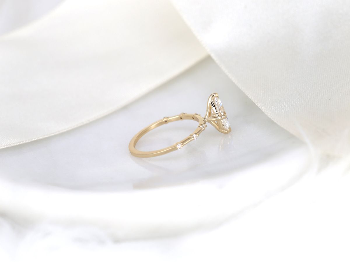 Stunning 1 CT Marquise Moissanite Engagement Ring With Dainty Design 3