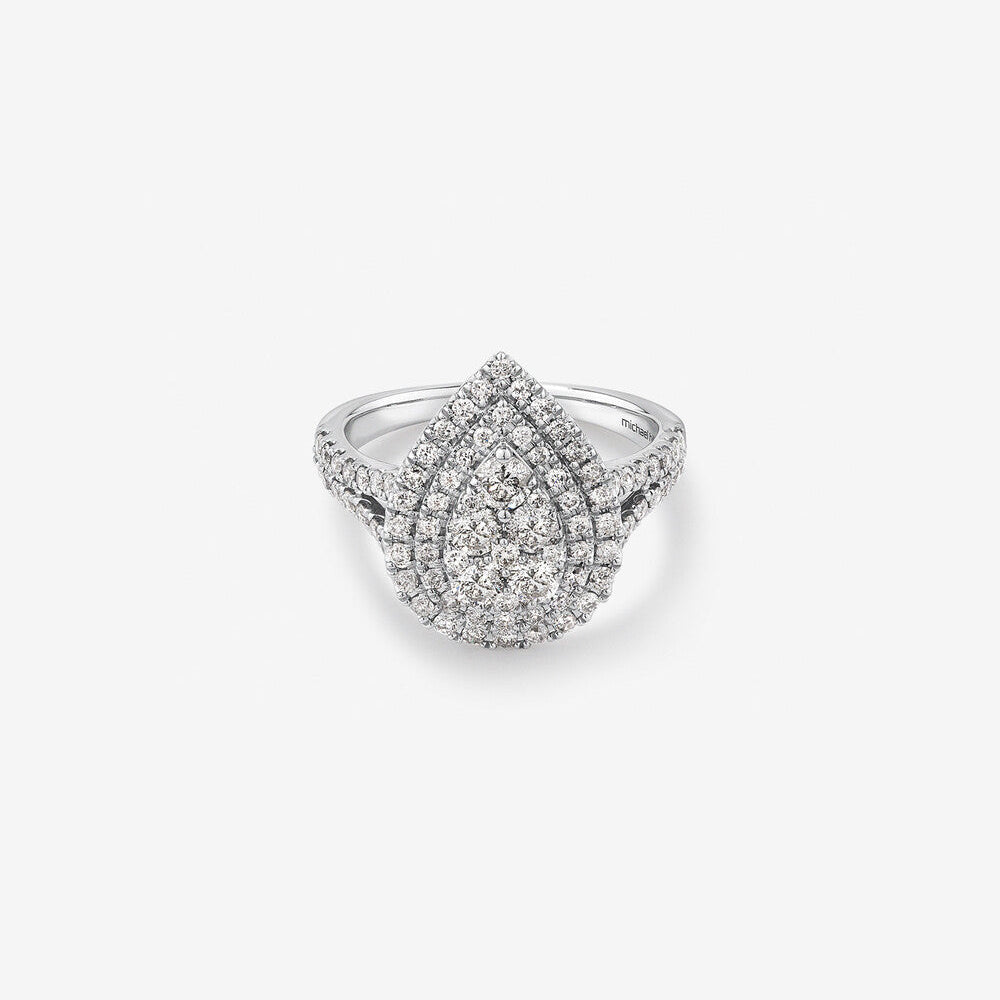 Stunning 1.3 TCW Round Moissanite Engagement Ring Clusters  Design 1
