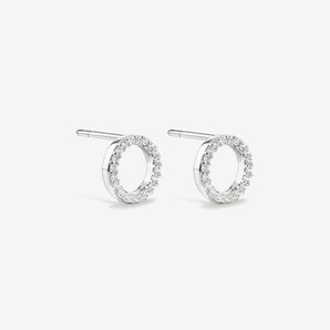 Round Cut Cubic Zirconia in 925 Sterling Silver Earrings