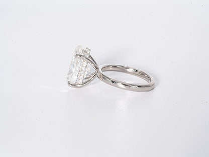 Stunning 5.0 CT Pear Cut Moissanite Engagement Ring with Hidden Halo Design 2