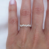 Stunning 0.4 TCW Marquise & Round Moissanite Stones Alternate Wedding Band 8