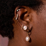 0.50 TCW Round Cut Moissanite Huggies Earrings in Gold 10
