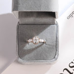 Stunning 1.0 - 2.0 CT Oval Moissanite Engagement Ring with Three Stone & Halo Design 3