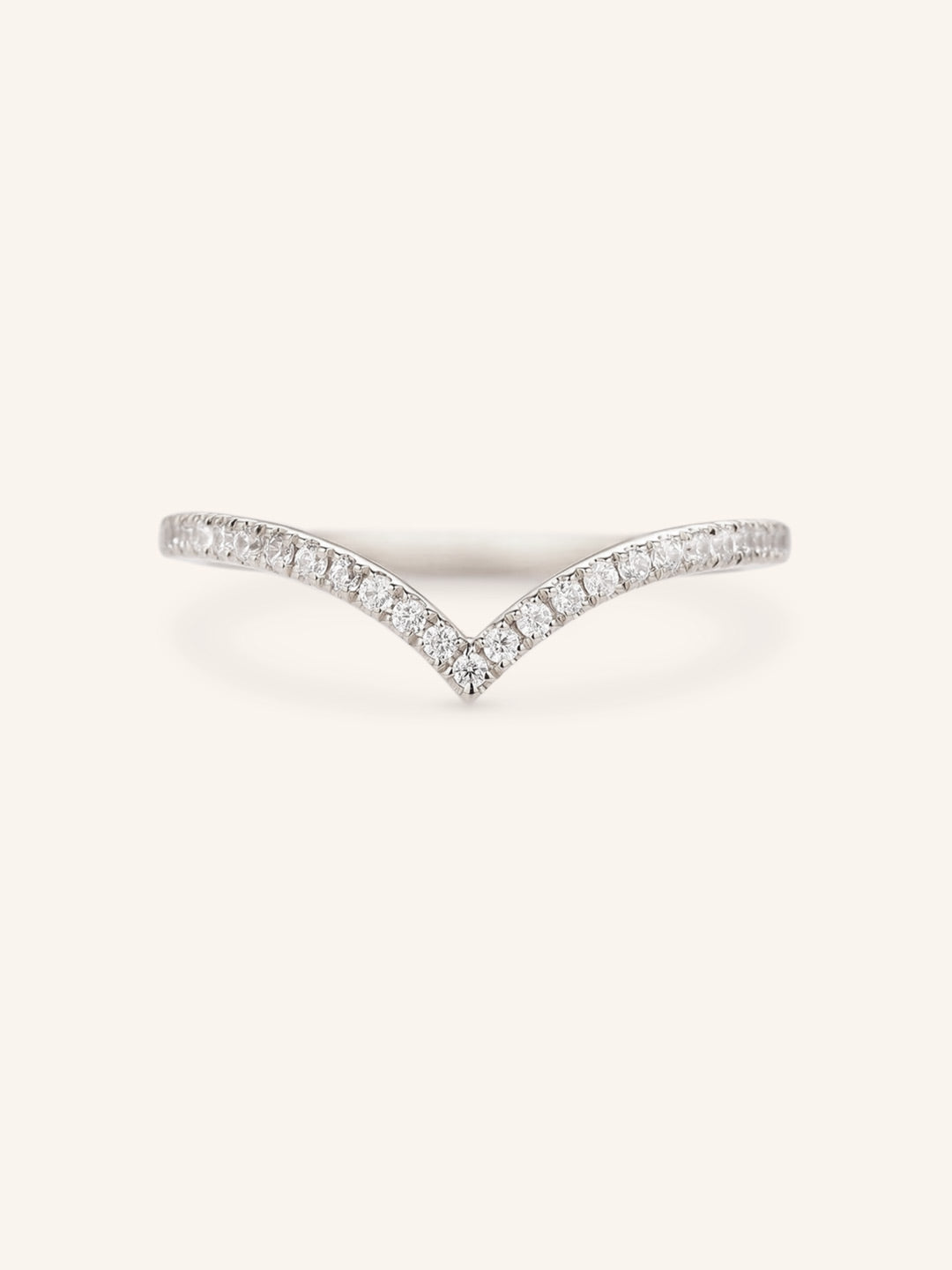 Stunning 0.3 TCW Round Moissanite Stones Curved Wedding Band 3