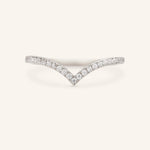 Stunning 0.3 TCW Round Moissanite Stones Curved Wedding Band 3