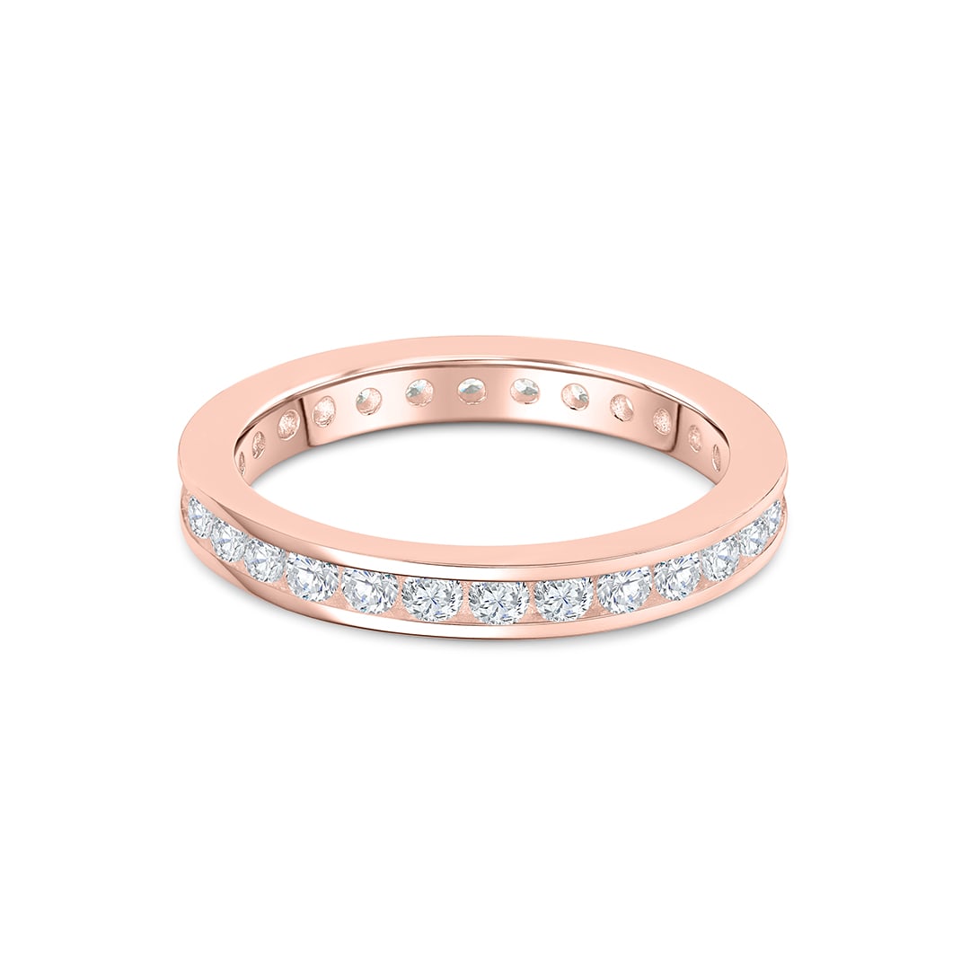 Stunning 0.3 TCW Round Moissanite Stones Chloé Eternity Wedding Band 1