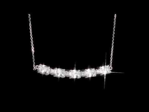 Round Cut Cubic Zirconia in 925 Sterling Silver Necklace 11