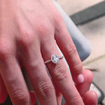 Stunning 0.5 CT Oval Moissanite Stones Engagement Ring In Halo & Pave Design 10