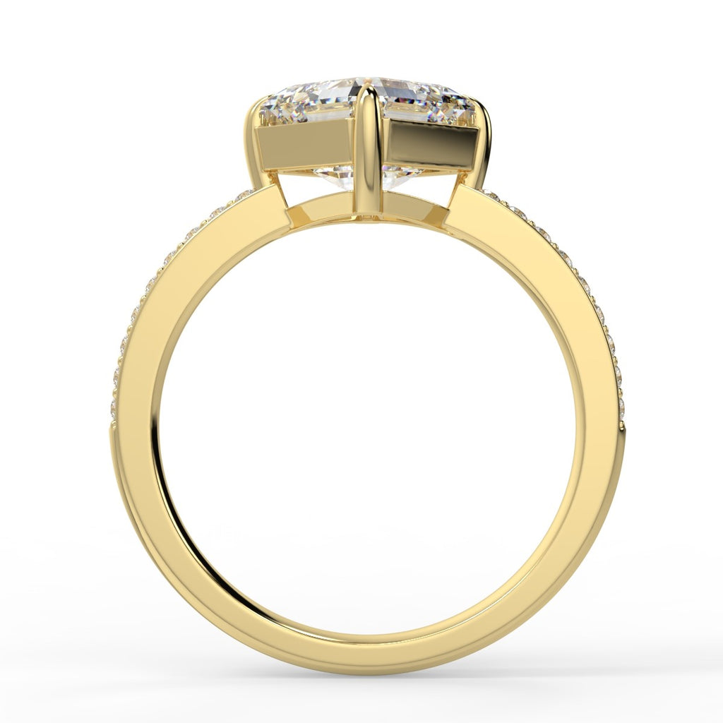 Stunning 2.0 CT Asscher Moissanite Engagement Ring with Pave Design 2