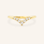 Stunning 0.2 TCW Round Moissanite Stones  Curved Wedding Bands 1