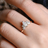 Stunning 1.0 CT Marquise Cut Moissanite Engagement Ring with Cluster Design 10