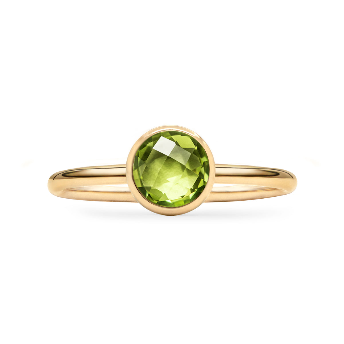 0.84 CT Round Peridot Lab Made Diamond-August Birthstone Engagement Ring 4