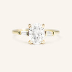Stunning 1 CT Oval Moissanite Engagement Ring With Three Stone Design 1