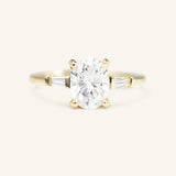 Stunning 1 CT Oval Moissanite Engagement Ring With Three Stone Design 1
