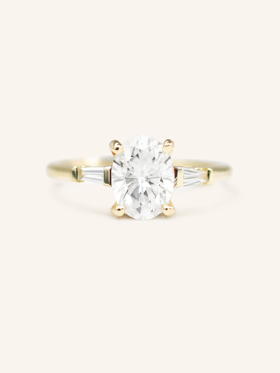 Stunning 1 CT Oval Moissanite Engagement Ring With Three Stone Design 1