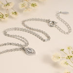 0.30 CT Marquise Moissanite Diamond Halo Pendant Necklace in Solid Gold 6