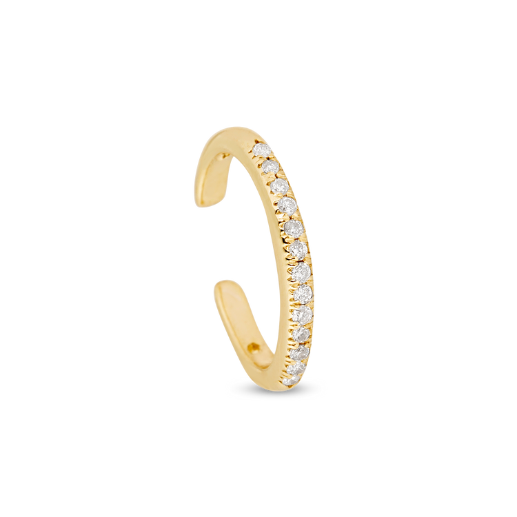 1.0 TCW Round Cut Moissanite Cuff Earrings in Gold 3