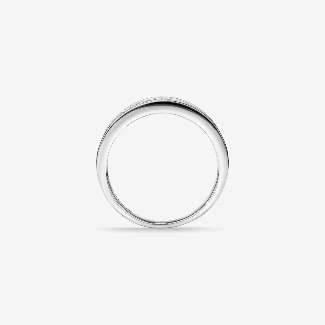 0.30 CT Round Moissanite Pave Men's Wedding Band in Solid Gold 2
