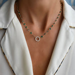 9.36 TCW Round Emerald Lab Made Diamond- May Birthstone Necklace 6