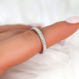 Stunning 0.6 TCW Round Moissanite Stones Half Eternity Wedding Band 5