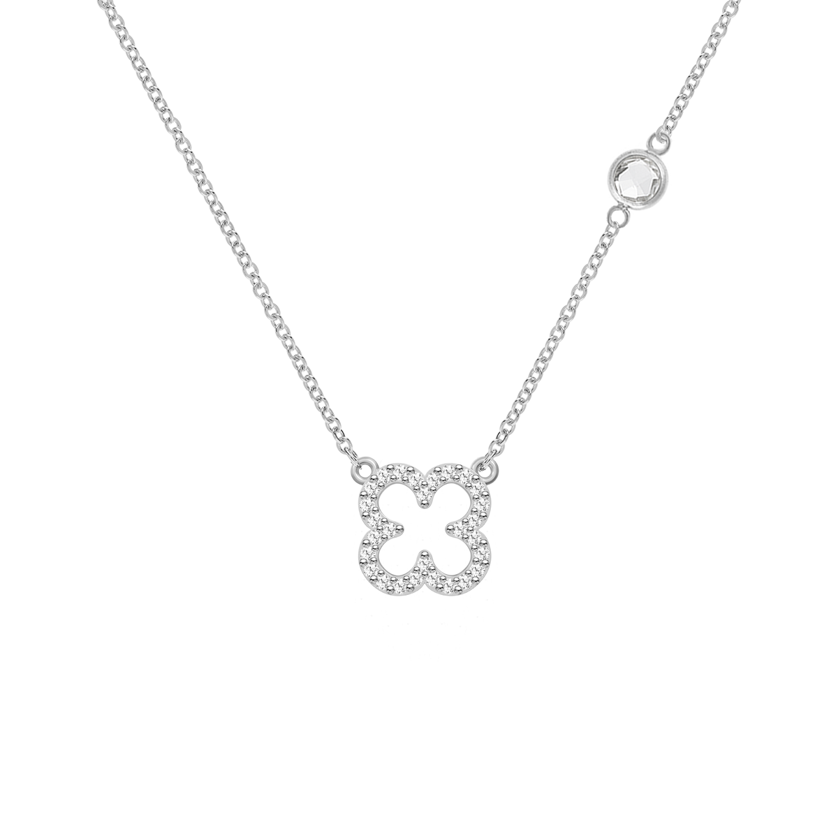 0.25 TCW Round Diamond Lab Made Diamond- April Birthstone Necklace 7
