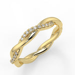 Stunning 0.11 TCW Round Moissanite Stones Twisted Wedding Bands 1