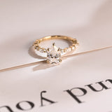 Stunning 1.0 - 2.0 CT Pear Moissanite Engagement Ring with Pave Design 10