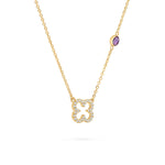 0.25 CT Round Amethyst Lab Made Diamond- February Birthstone Necklace 4